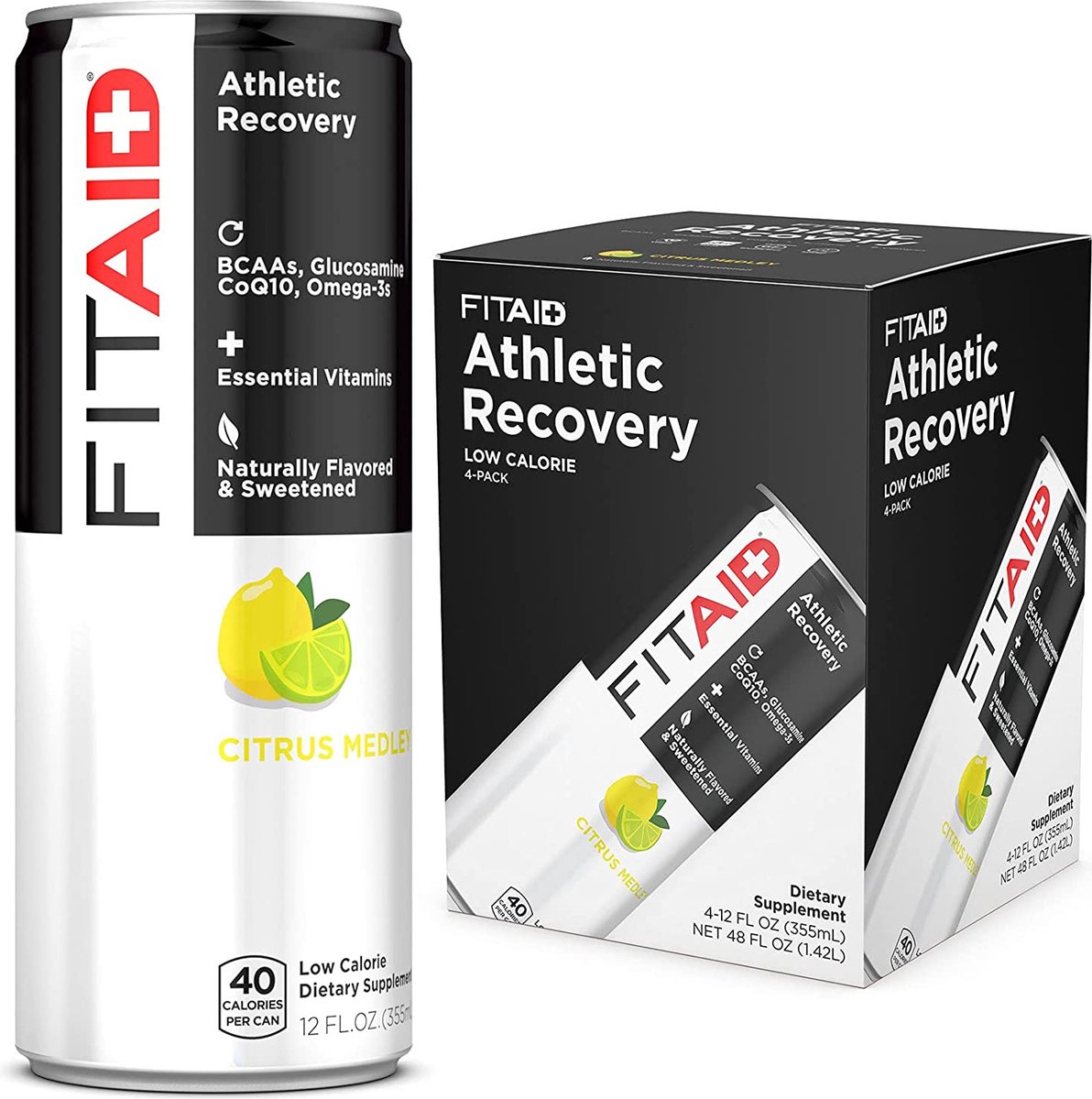 FitAid Athletic Recovery sportdrank - smaak Citrus - inhoud 355ml - 10 stuks