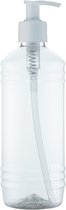 Lege Plastic Fles 500 ml PET transparant - met witte pomp - set van 10 stuks - Navulbaar - Leeg