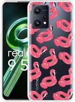 Realme 9 5G Hoesje Inflatable Flamingos - Designed by Cazy