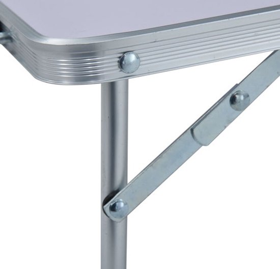 vidaXL - Campingtafel - inklapbaar - 60x40 - cm - aluminium - wit van Vidaxl — afbeelding 3