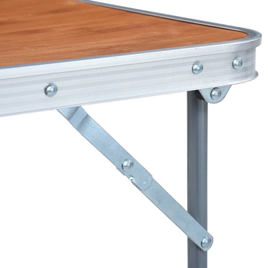 vidaXL - Campingtafel - inklapbaar - met - metalen - frame - 80x60 - cm van Merkloos — afbeelding 2