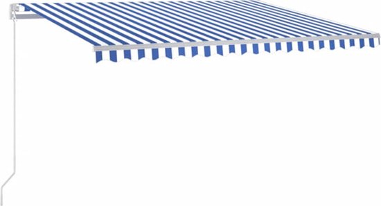 vidaXL Auvent à vidaXL manuelle 400x350 cm Bleu et blanc