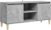 vidaXL-Tv-meubel-met-massief-houten-poten-103,5x35x50-cm-betongrijs