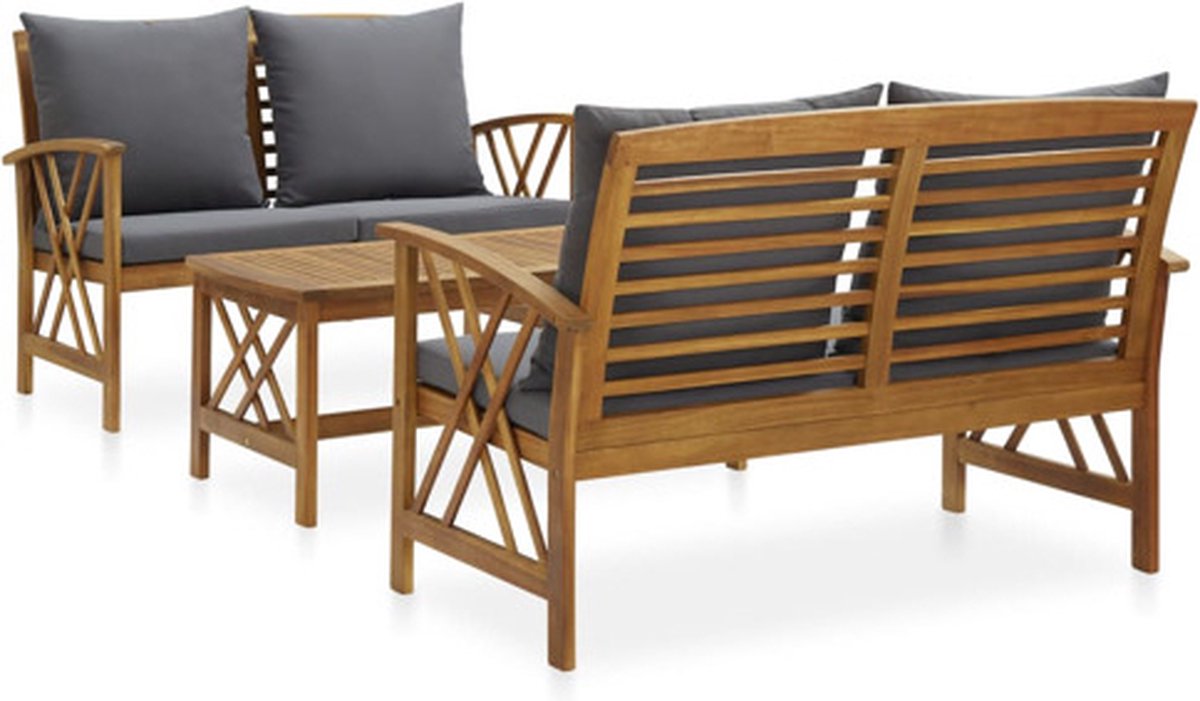 Vidaxl Loungeset Grijs Tuinset