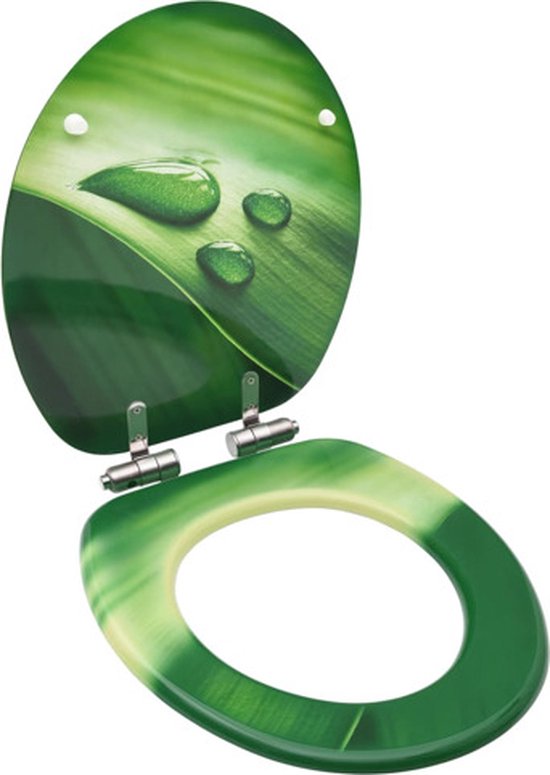 vidaXL Toiletbril soft-close deksel waterdruppel MDF groen | bol.com