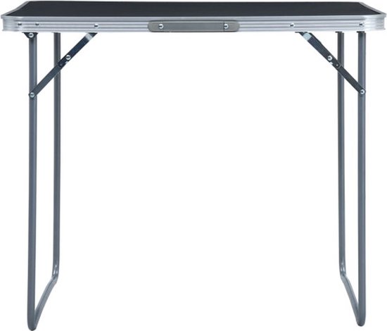 vidaXL - Campingtafel - inklapbaar - met - metalen - frame - 80x60 - cm - grijs van Merkloos — afbeelding 4