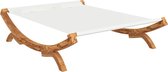 vidaXL Lit lounge 165 x 188,5 x 46 cm Crème Bois massif courbé