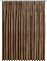 Bol.com vidaXL - Gordijn - verduisterend - met - haken - 290x245 - cm - fluweel - beige aanbieding
