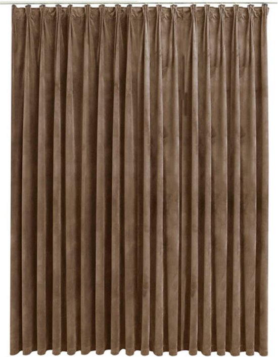 vidaXL - Gordijn - verduisterend - met - haken - 290x245 - cm - fluweel - beige