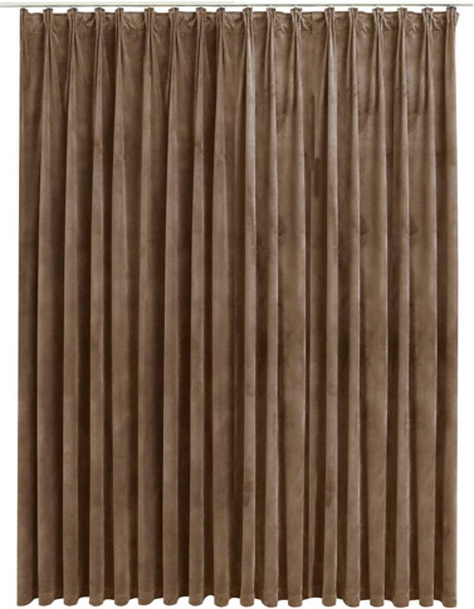 vidaXL Gordijn linnen-look verduisterend met haken 290x245 cm beige