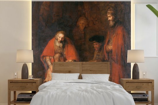 Behang - Fotobehang Terugkeer van de verloren zoon - Rembrandt van Rijn