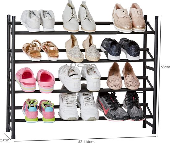 Schoenenrek - schoenenkast - voor het opbergen van schoenen - ruimtebesparend - voor veel paar schoenen 23 x 62 x 68 centimeter