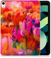 Print Case iPad Air (2020/2022) 10.9 inch Hoes Tulips met doorzichte zijkanten