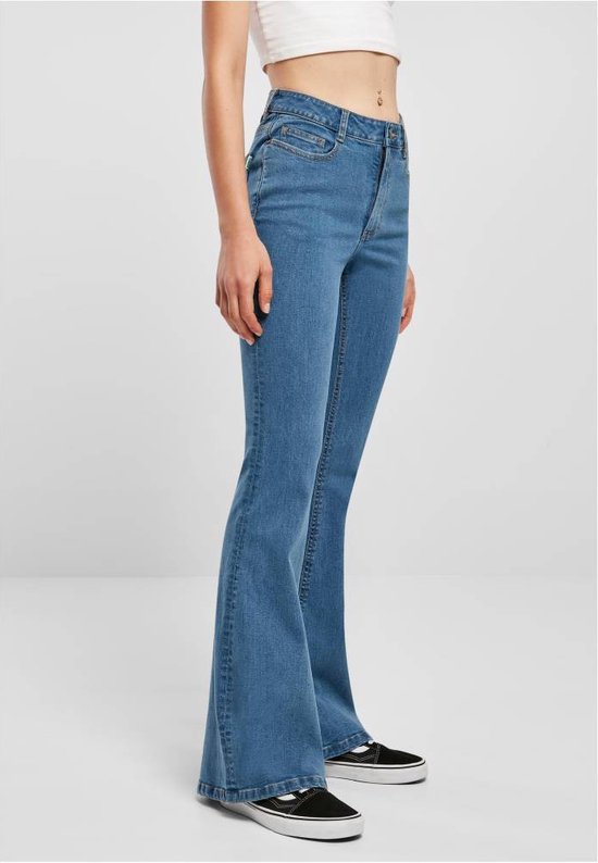 Urban Classics Flared jeans -Taille, 28 inch- Organic High Waist Denim  Blauw | bol.com