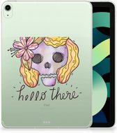 Cover iPad Air (2020/2022) 10.9 inch Hoesje met naam Boho Skull met transparant zijkanten