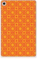 Tablet Hoes Lenovo Tab M10 Plus (3e generatie) Mapje Batik Orange met transparant zijkanten