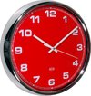 CABANAZ - klok, glas, plastic rand, doorsnede 30 cm, WALL CLOCK, rood ...