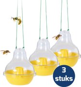 Wespenval - Ecovriendelijke val tegen wespen | Wespenvanger - Set van 3 stuks - 20cm hoog - Flystopper - Effectieve wespenbestrijding - Duurzaam materiaal