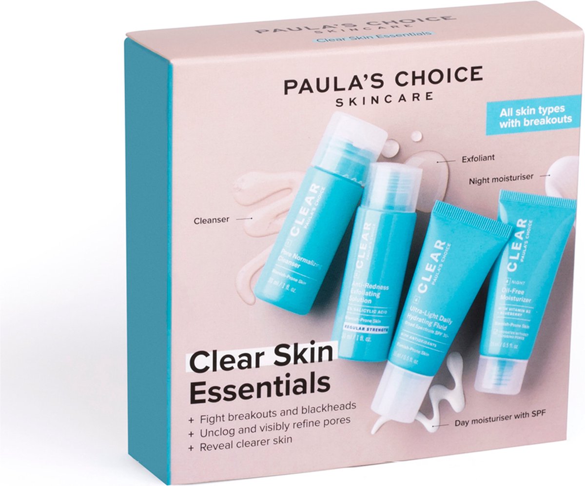 Paula's Choice CLEAR Mini-Kit Weg Met Onzuiverheden - Essentiële 3-stappen Routine - Reis Formaat