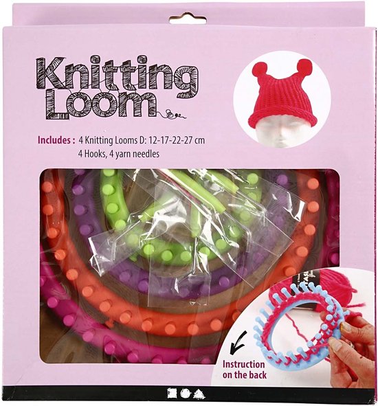 Echt huren Maand Creotime Knitting loom, d: 12-17-22-27 cm, 1 set | bol.com