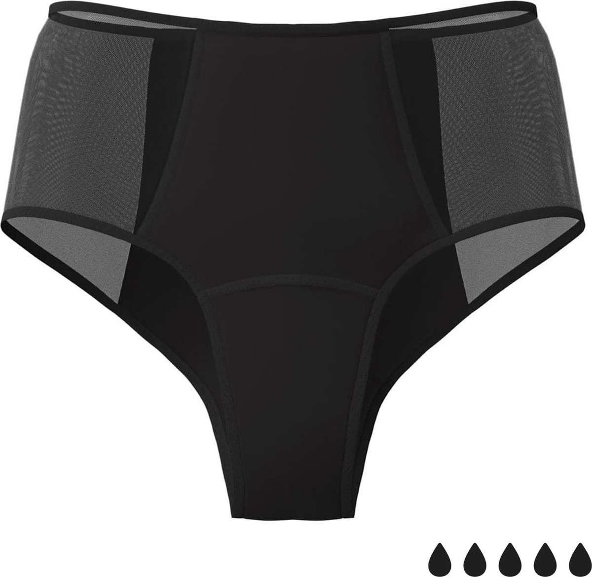 Weekiss Sexy Highwais - Menstruatie Ondergoed, period underwear, period panties, XL (42), Zwart