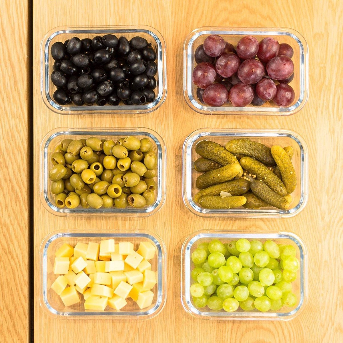 Voedselopbergcontainers - Set of Glass Food Storage Containers