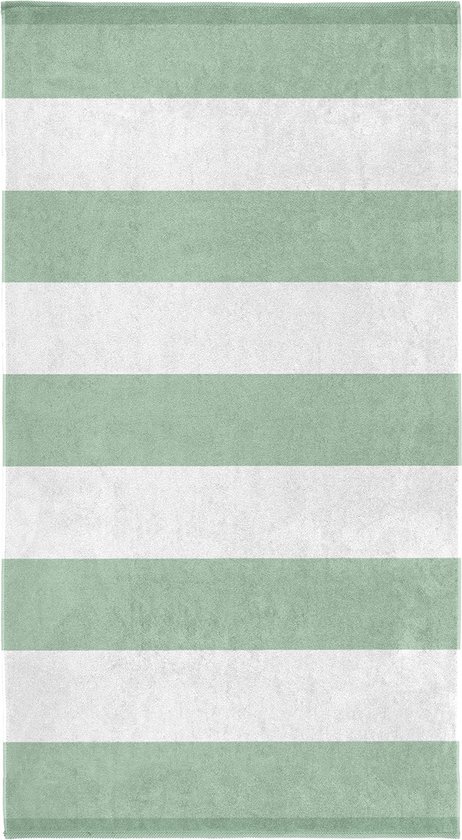 Cinderella Dune Stripe Strandlaken - Luxe Badlaken - 100% Egyptisch katoen - Strandhanddoek 100x200 cm - Groen