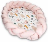 Babynestje met bumper Draagbare Babynest - Co- Sleeper  Baby Bed Accessoires - Met Strikjes - Inclusief Bumper Rand - Verschoonmat - Veilig slapen - Roze
