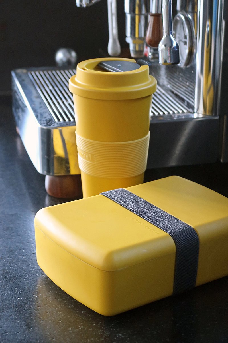 ZUPERZOZIAL - C-PLA, lunchbox, TIME-OUT BOX, saffron yellow, geel