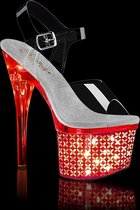 Pleaser - DISCOLITE-708FLP Sandaal met enkelband, Paaldans schoenen - US 10 - 40 shoes - Transparant
