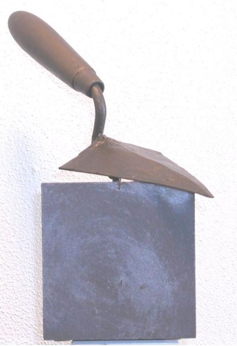 Sculptuur troffel metselaar - brons kleur - 25 cm hoog - pol