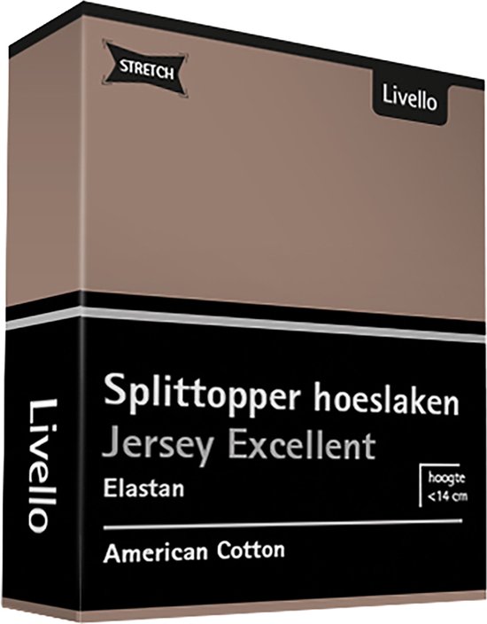 Livello Hoeslaken Splittopper Jersey Excellent Brown 250 gr 180x200 t/m 200x220