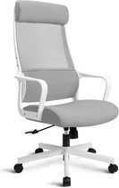Polaza® Bureaustoel - Luxe bureaustoel - Bureaustoelen - Draaibaar - Verstelbaar - Mesh rugleuning -  Grijs