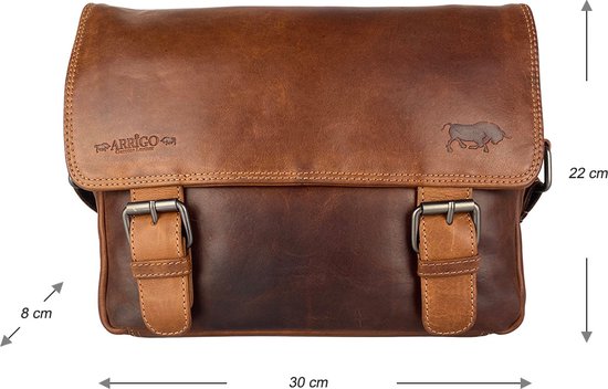 Arrigo Sac à bandoulière unisexe Arrigo Cognac