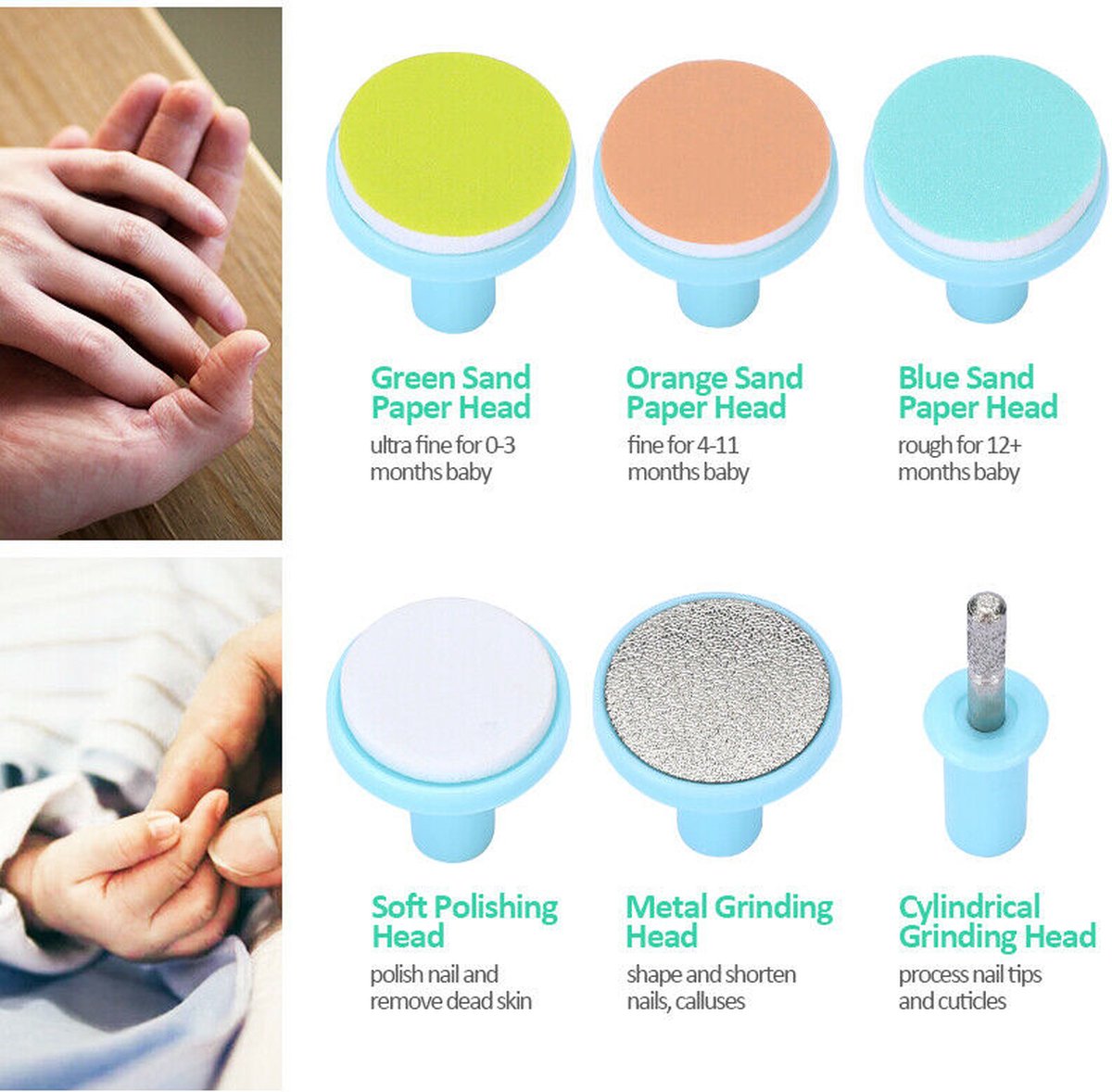 IGOODS Electrische Baby nagelset - Baby NagelKnipper & Nageltrimmer - veilig en zacht - voor baby en volwassenen - ultra stil (slapend knippen) - draadloos - Pink thumbnail 5