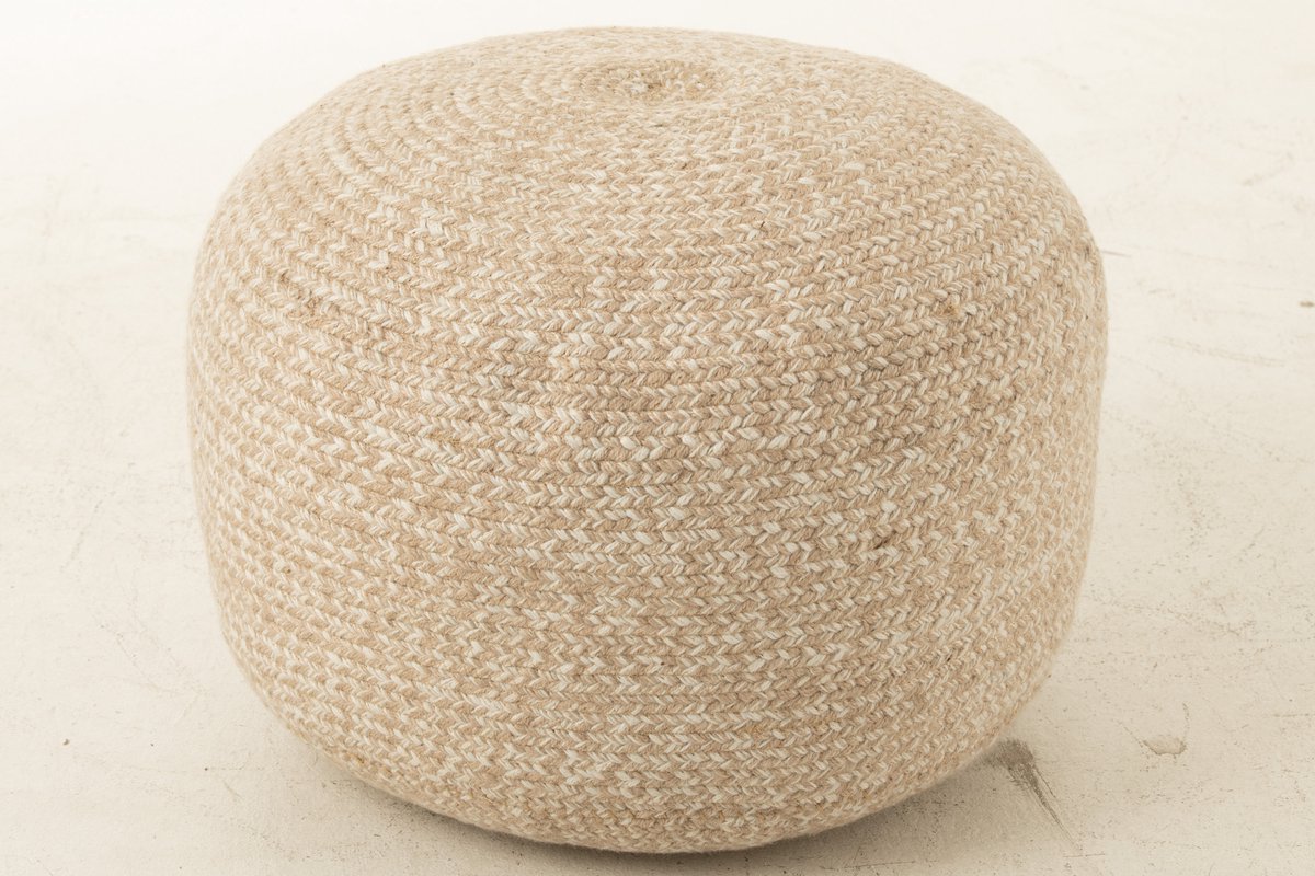 J-Line poef miami outdoor - polyester - naturel/wit