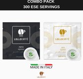 Lollo Caffè Nero + Oro Combo Pack - Dosettes de café ESE - 2 x 150 pièces - Café torréfié napolitain - ESE Portions - Pour les amateurs de café italien