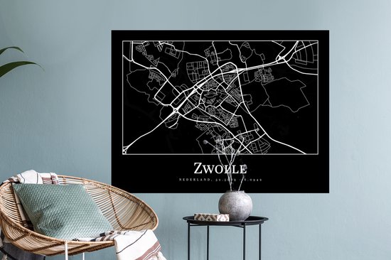 Stickers muraux - Plan de la ville - Carte - Zwolle - Carte - 80x60 cm - Feuille adhésive
