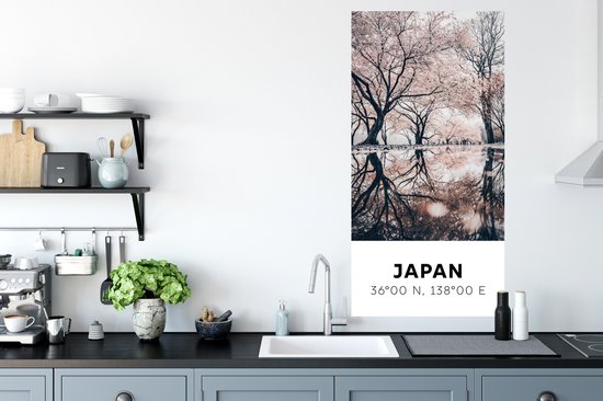 Stickers muraux - Japon - Sakura - Printemps - Rose - 60x120 cm - Feuille adhésive