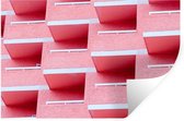 Muurstickers - Sticker Folie - Roze - Balkon - Zomer - Architectuur - 120x80 cm - Plakfolie - Muurstickers Kinderkamer - Zelfklevend Behang - Zelfklevend behangpapier - Stickerfolie