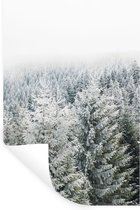 Muurstickers - Sticker Folie - Bos - Sneeuw - Winter - Seizoenen - Dennenboom - 20x30 cm - Plakfolie - Muurstickers Kinderkamer - Zelfklevend Behang - Zelfklevend behangpapier - Stickerfolie