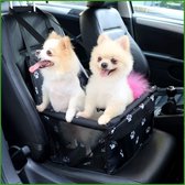 Adoras Autostoel Hond - Reisbench Opvouwbaar - Hondenmand Auto Achterbank - Waterdichte Hondenstoel – Met E-Book - Zwart Wit