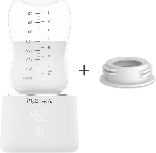 MyBambini's Bottle Warmer Pro™ - Draagbare Baby Flessenwarmer voor Onderweg - Wit - Geschikt voor Smalle Hals Flessen van Dr. Brown's, Difrax, Medela & Nanobebe