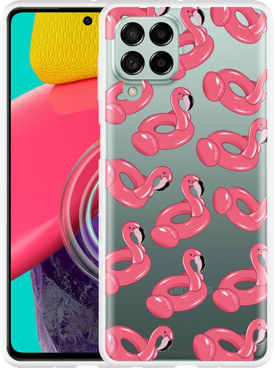 Samsung Inflatable Hoesje Geschikt voor Samsung Galaxy M53 Inflatable Flamingos | bol