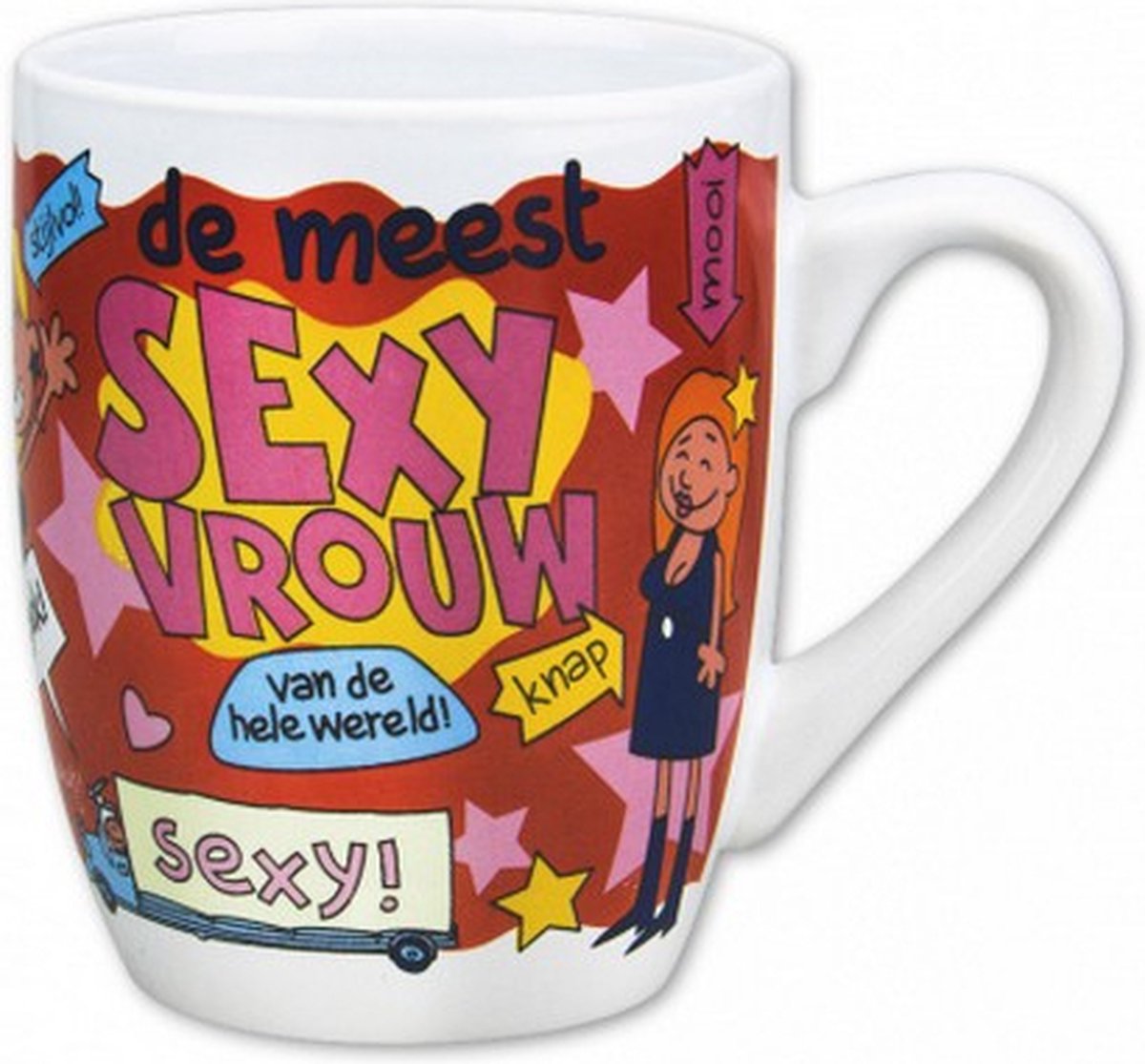 mok cartoon-stijl sexy vrouw keramiek 325 ml rood