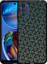 Motorola Moto E32 Hoesje Zwart Triangles - Designed by Cazy