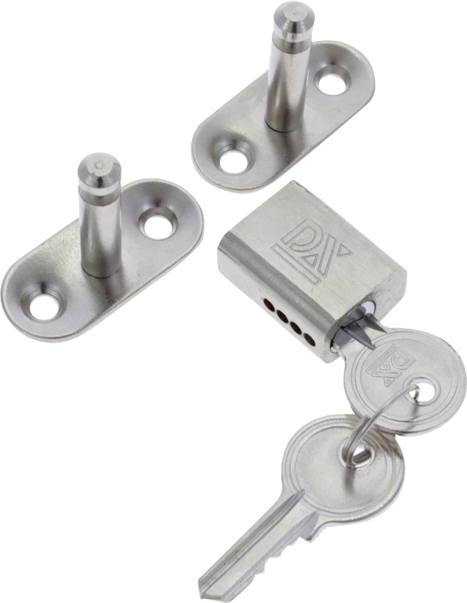 Dulimex slot voor raamuitzetijzer - Met extra stelpin - 2 sleutels - Verchroomd - Dulimex
