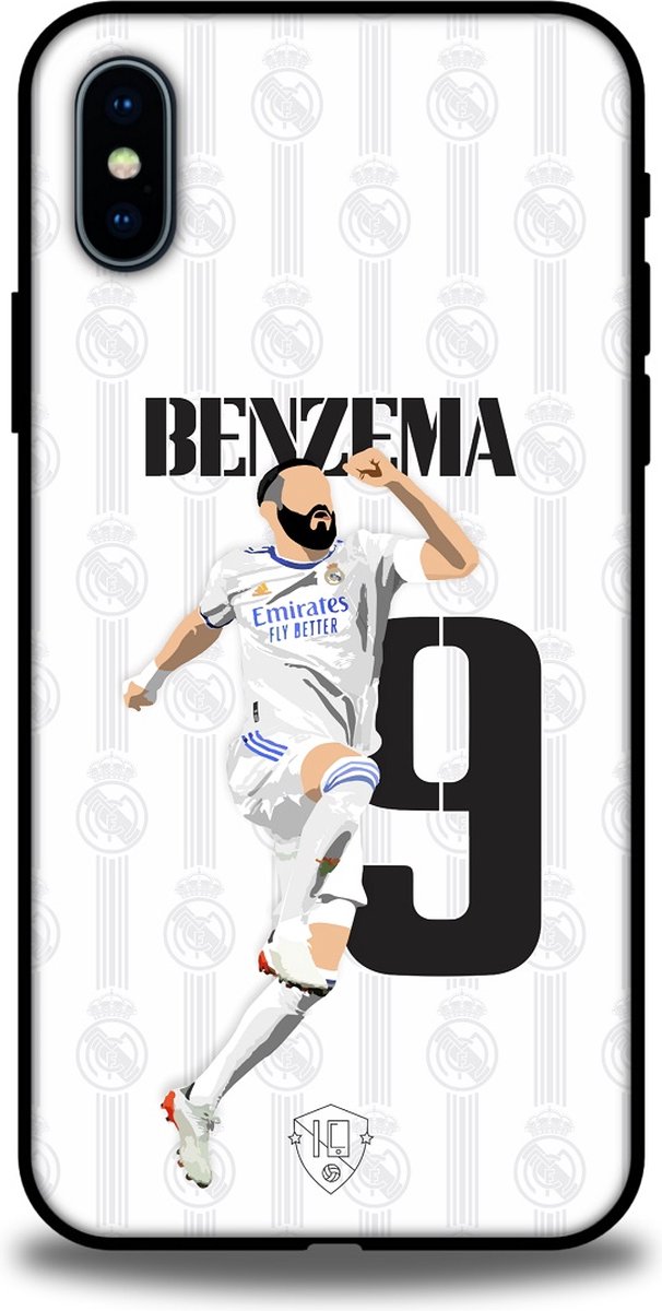 Real Madrid Benzema hoesje - Apple iPhone X/Xs - backcover - softcase - wit
