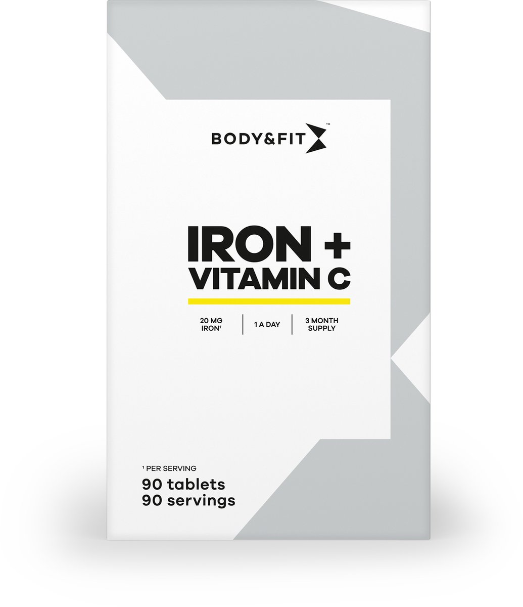 Goedkoopste Body & Fit Iron Vitamin C - Supplement - Vitamine C Ijzer Tabletten - 90 Stuks