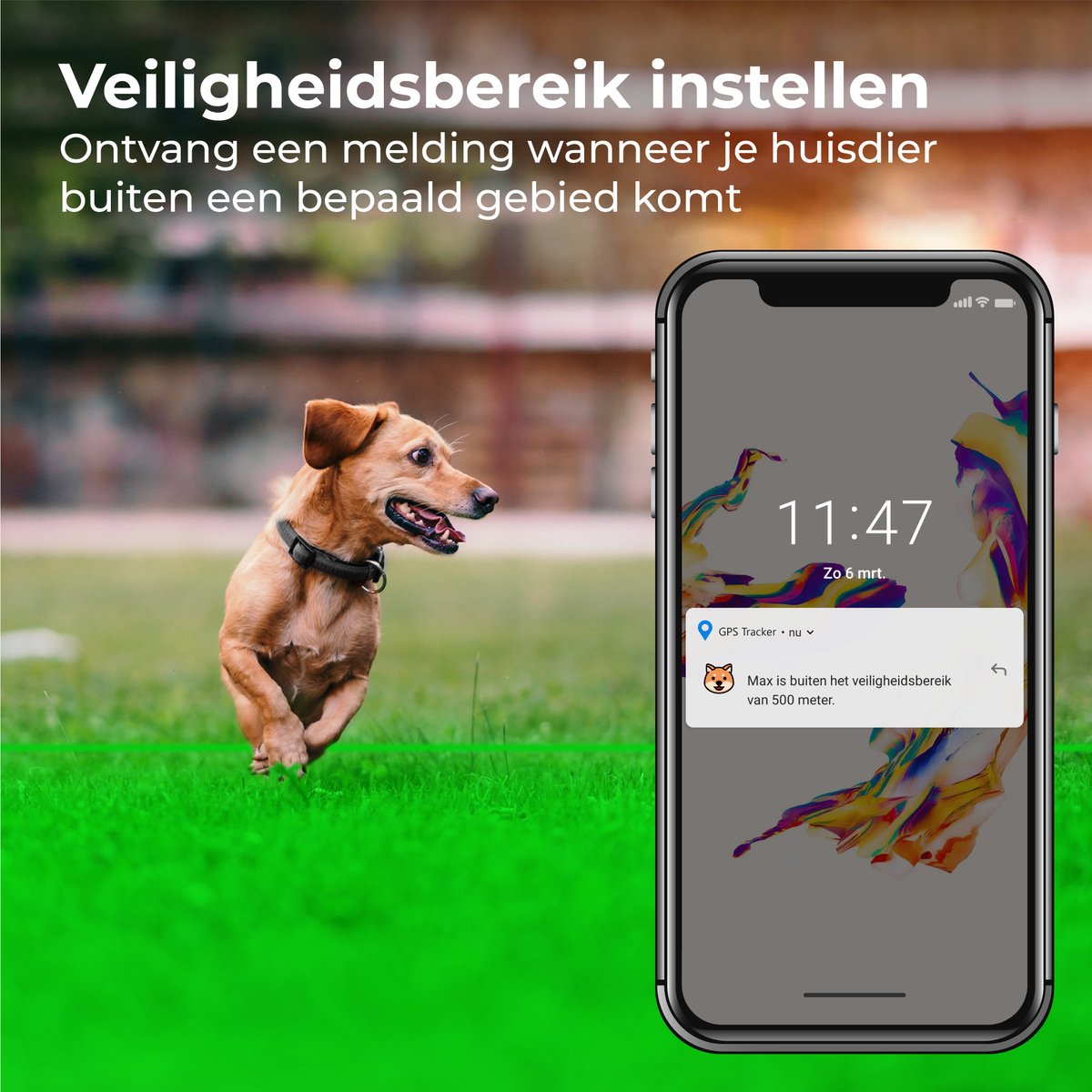 Nuvance GPS Tracker voor Hond en Kat Huisdier IP67 Waterdicht